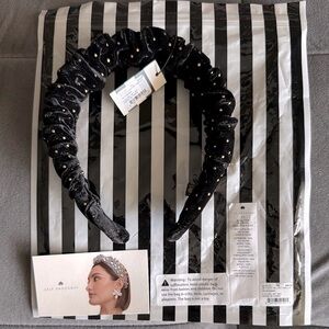 🆕 Lele Sadoughi Jet Dot Velvet Kelly Headband
